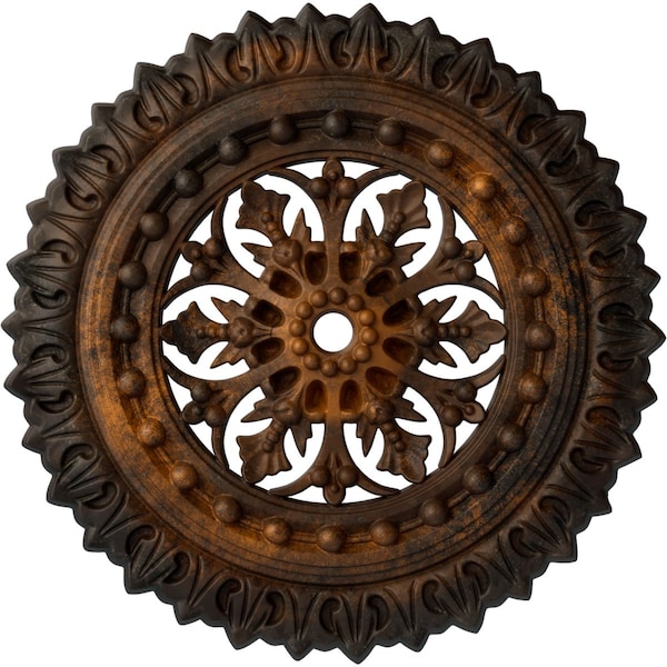 Ekena Millwork Sellek Ceiling Medallion (Fits Canopies up to 1 1/8"), 18 1/2"OD x 7/8"ID x 1 1/2"P, Rust CM18SKRUS - main